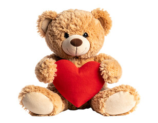 Fototapeta premium Adorable teddy bear holding a heart.