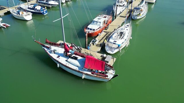 Aerial View of British Tourist Attraction at Ramsgate Sea View Beach and Ocean at West Cliffs, England UK