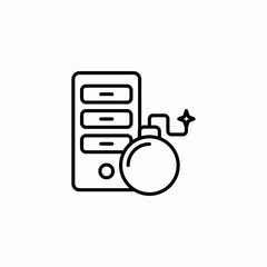 cpu bomb icon sign vector