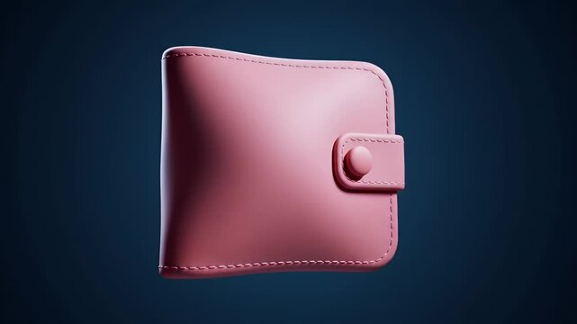 Pink, brown, or black leather wallet, purse, or accessory on a white or red background for business, finance, and shopping