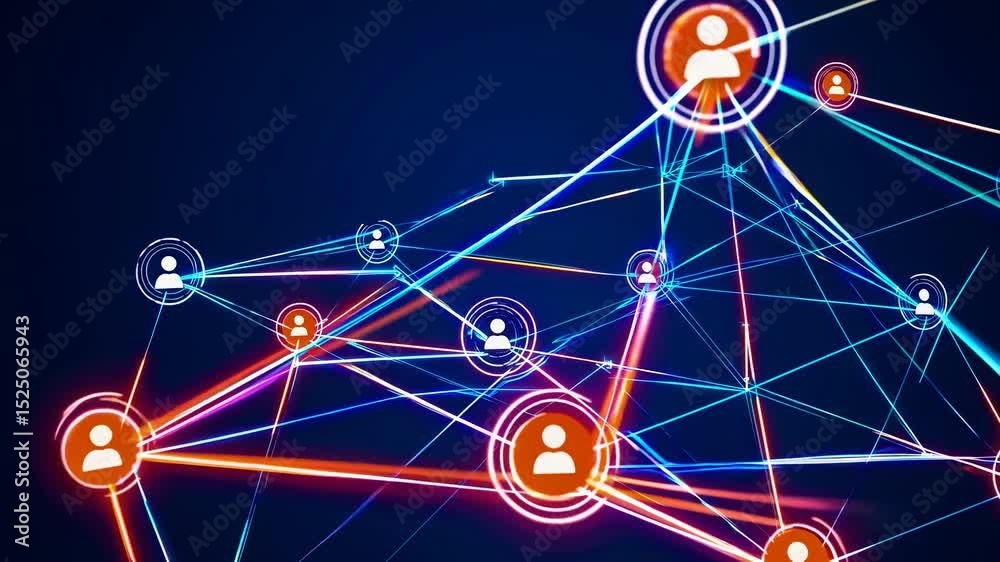 Aufkleber Understanding the dynamics of social networks through visual data representation in an engaging display of interconnected profiles