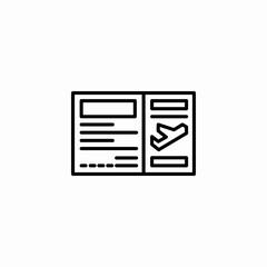 flight brochure icon sign vector