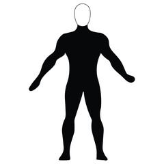 Three-dimensional animated silhouettes of people running, illustrating the human body in motion for sport, business, or health