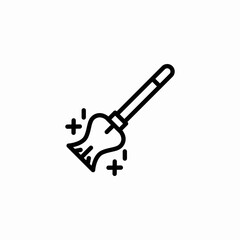 magic broom icon sign vector
