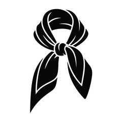 Black and White Illustration of a Tied Neckerchief