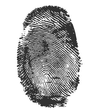Realistic Thumb print with no background. Transparent thumb print, biometric, verification