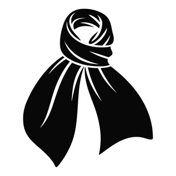 black scarf simple design clip art preview