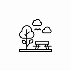 park bench icon sign vector