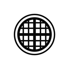 Circular Grate Icon Black and White Design