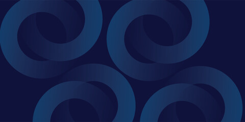 Abstract blue glowing geometric lines on dark blue background. Modern shiny blue circle lines pattern.