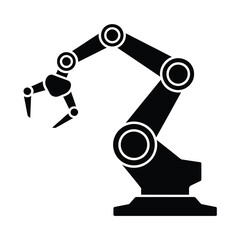 Industrial Robotic Arm Automation Technology Icon