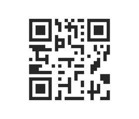 QR code icon vector isolated on white.