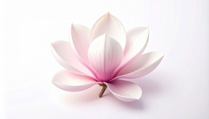 Fototapeta premium Delicate Pink Magnolia Flower On White Background