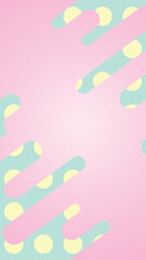 Illustration of yellow polka dot background with pastel pink wavy lines