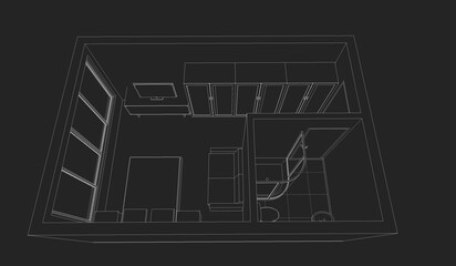 3D illustration of interior project 