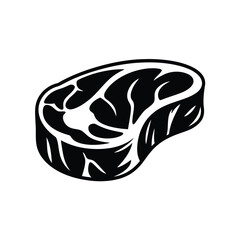 Steak Icon Black and White Graphic Design