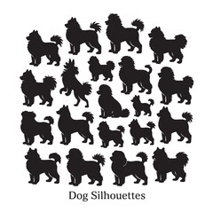 Bundle of 25 Black Vector Silhouettes. Diverse Iconic Designs in Bold Style