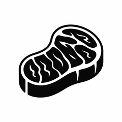 Black and White Illustration of a Grilled Steak