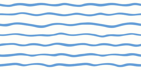 Simple minimalistic seamless pattern with sea waves