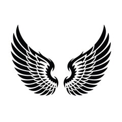 Black Tribal Style Wings Graphic Design Element