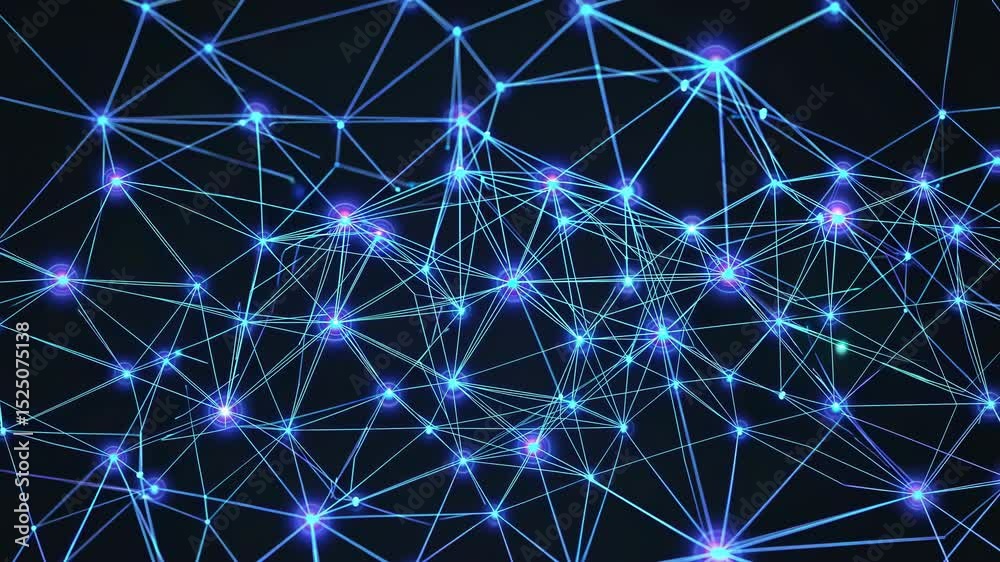 Leinwandbilder Exploring intricate connections in abstract digital networks at night in a dark environment