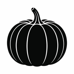 Black and White Pumpkin Silhouette for Halloween or Autumn Designs