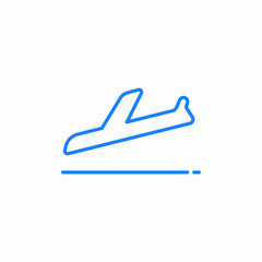 airplane landing runway icon sign vector