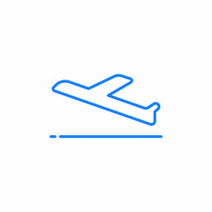 airplane takeoff runway icon sign vector