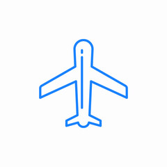 airplane view icon sign vector