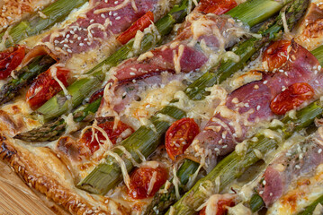 szparagi, zielone, przekąska, jedzenie, pomidor, ser, posiłek, obiad, włochy, płyta, czerwień, swieży, lunch, szynka, zdrowa, pieczone, zieleń, delikatesowy, cebula, dania