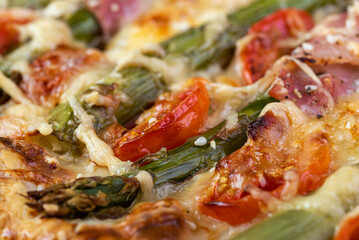 szparagi, zielone, przekąska, jedzenie, pomidor, ser, posiłek, obiad, włochy, płyta, czerwień, swieży, lunch, szynka, zdrowa, pieczone, zieleń, delikatesowy, cebula, dania
