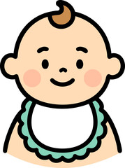 턱받이 아기 모습