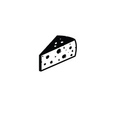 silhouette of a cheese block with holes, sharply outlined