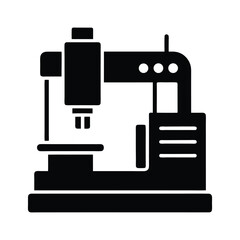 CNC Milling Machine Icon Precision Vector Illustration for Industrial Design, Manufacturing, and Technology Projects