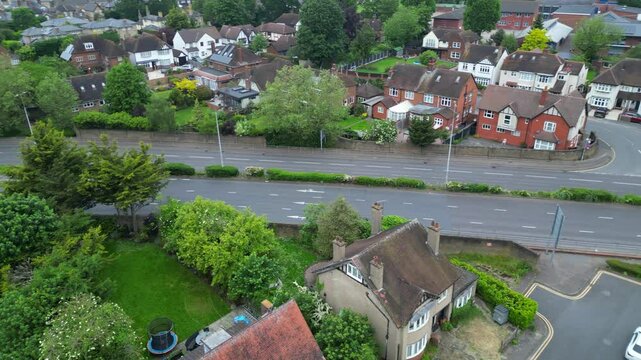 High Angle Drone Camera Footage of Chelmsford city Centre, Essex, England Great Britain During Morning  of May 21st, 2024