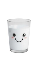 Happy glass of milk cartoon illustration