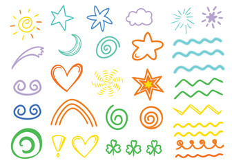 Fototapeta premium Vector collection of colorful zodiac star heart symbols for web and business design