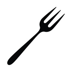 Simple Black Silhouette of a Dinner Fork