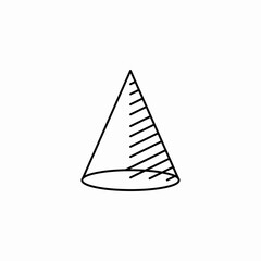 cone geometrical shape icon sign vector