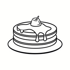 -minimalist-outline-drawing-of-a-plate-of-pancakes 