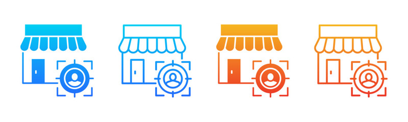 Target Market icon sheet multiple style collection