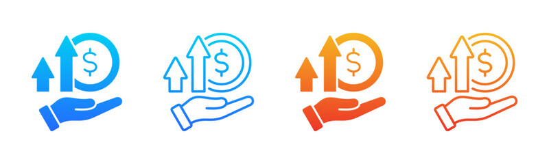 Profitability icon sheet multiple style collection