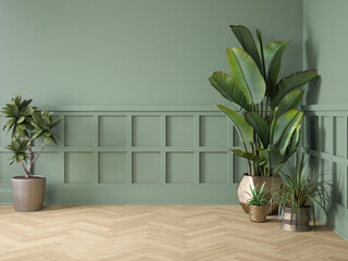 Luxury Interior. Modern empty living room interior 3D illustration