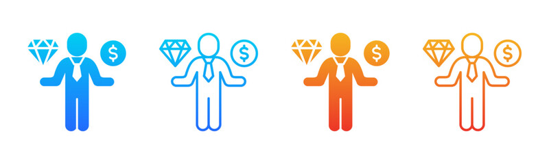 Value Proposition icon sheet multiple style collection