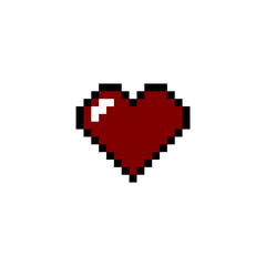 maroon pixel heart 