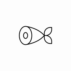 smoked fish icon sign vector