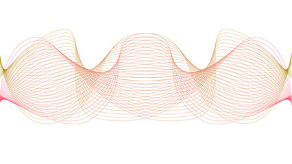 Vector curvy abstract line art wavy flowing dynamic colorful lines white background in concept music or sound, wave, wind, information flow	
