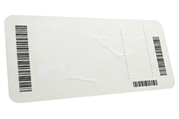 Blank barcode card for tracking and inventory management isolated on a transparent background