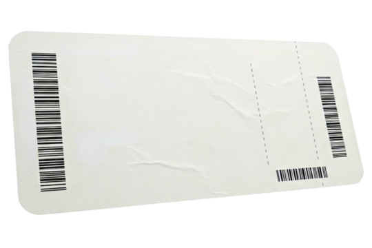 Blank barcode card for tracking and inventory management isolated on a transparent background