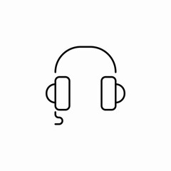 wired headphones icon sign vector